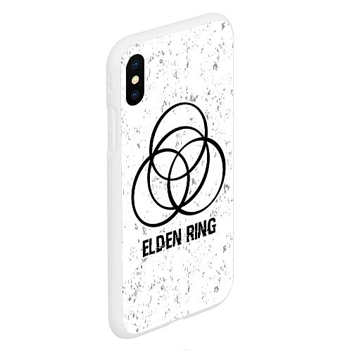 Чехол iPhone XS Max матовый Elden Ring glitch на светлом фоне / 3D-Белый – фото 2