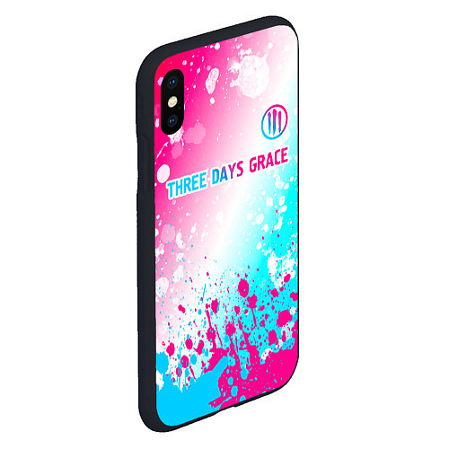 Чехол iPhone XS Max матовый Three Days Grace neon gradient style: символ сверх / 3D-Черный – фото 2