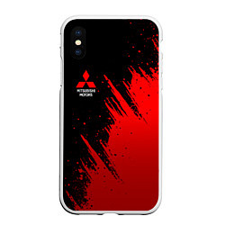 Чехол iPhone XS Max матовый Mitsubishi red - red sport, цвет: 3D-белый