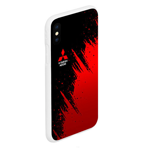 Чехол iPhone XS Max матовый Mitsubishi red - red sport / 3D-Белый – фото 2
