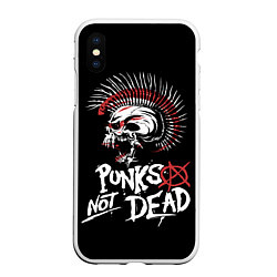 Чехол iPhone XS Max матовый Punks not dead - анархия