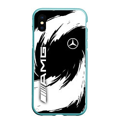 Чехол iPhone XS Max матовый Mercedes benz - white color