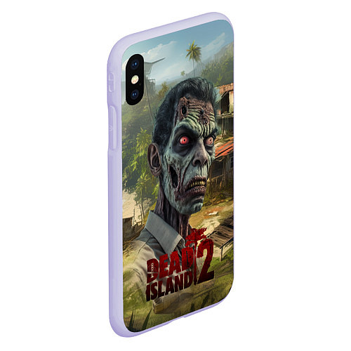 Чехол iPhone XS Max матовый Zombie dead island 2 / 3D-Светло-сиреневый – фото 2