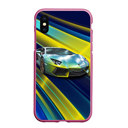 Чехол iPhone XS Max матовый Суперкар Lamborghini Reventon