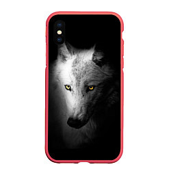 Чехол iPhone XS Max матовый Волк в полной тьме