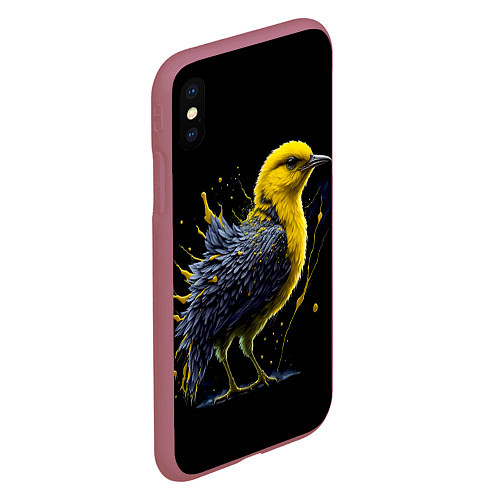 Чехол iPhone XS Max матовый Цыпленок в красках / 3D-Малиновый – фото 2