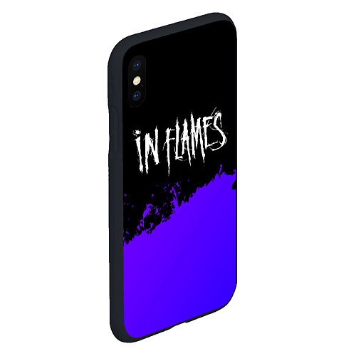 Чехол iPhone XS Max матовый In Flames purple grunge / 3D-Черный – фото 2