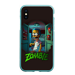 Чехол iPhone XS Max матовый Гомер зомби, цвет: 3D-мятный