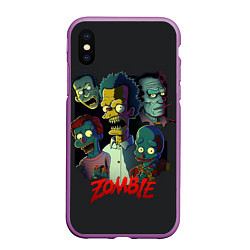 Чехол iPhone XS Max матовый Simpsons zombie, цвет: 3D-фиолетовый