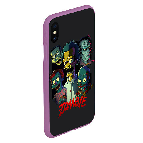 Чехол iPhone XS Max матовый Simpsons zombie / 3D-Фиолетовый – фото 2