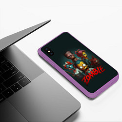 Чехол iPhone XS Max матовый Zombie simpsons, цвет: 3D-фиолетовый — фото 2