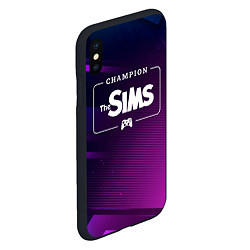 Чехол iPhone XS Max матовый The Sims gaming champion: рамка с лого и джойстико, цвет: 3D-черный — фото 2
