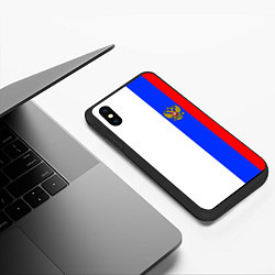 Чехол iPhone XS Max матовый Цвета России - герб, цвет: 3D-черный — фото 2