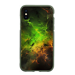 Чехол iPhone XS Max матовый Зеленый туман, цвет: 3D-темно-зеленый