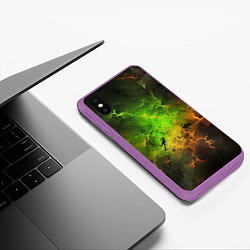 Чехол iPhone XS Max матовый Зеленый туман, цвет: 3D-фиолетовый — фото 2