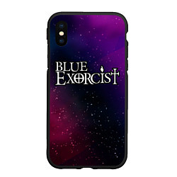 Чехол iPhone XS Max матовый Blue Exorcist gradient space, цвет: 3D-черный