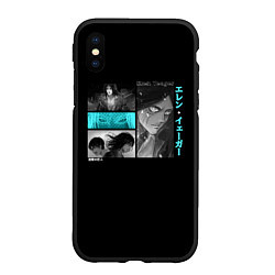Чехол iPhone XS Max матовый Взрослый Эрен: Атака титанов, цвет: 3D-черный
