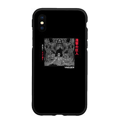 Чехол iPhone XS Max матовый Атака титанов: Эрен Йегер, цвет: 3D-черный