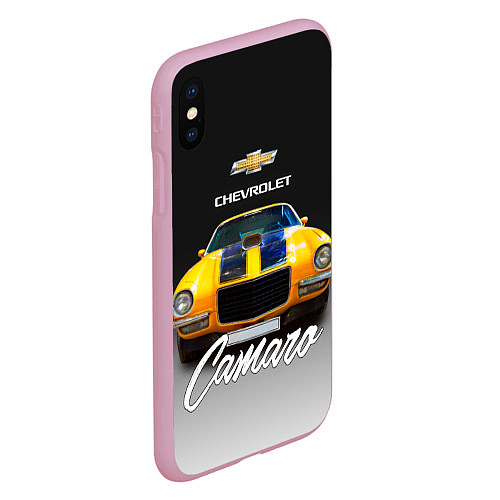 Чехол iPhone XS Max матовый Американский спорткар Camaro 1970 года / 3D-Розовый – фото 2