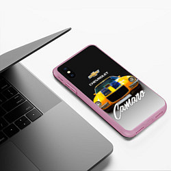 Чехол iPhone XS Max матовый Американский спорткар Camaro 1970 года, цвет: 3D-розовый — фото 2