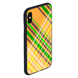 Чехол iPhone XS Max матовый Желто-зеленый геометрический ассиметричный узор, цвет: 3D-черный — фото 2