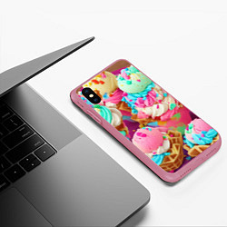 Чехол iPhone XS Max матовый Сладкая жизнь, цвет: 3D-малиновый — фото 2