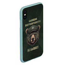 Чехол iPhone XS Max матовый Бывших пограничников не бывает - медведь, цвет: 3D-мятный — фото 2