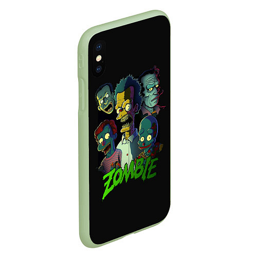 Чехол iPhone XS Max матовый Zombie Simpsons / 3D-Салатовый – фото 2