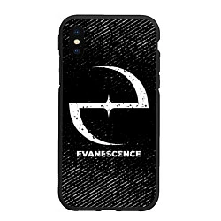 Чехол iPhone XS Max матовый Evanescence с потертостями на темном фоне, цвет: 3D-черный