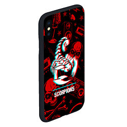 Чехол iPhone XS Max матовый Scorpions rock glitch, цвет: 3D-черный — фото 2