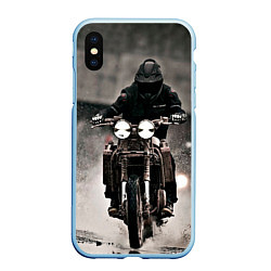 Чехол iPhone XS Max матовый Мотоцикл в дождь