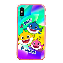 Чехол iPhone XS Max матовый Baby Shark Brooklyn and friends, цвет: 3D-баблгам