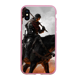 Чехол iPhone XS Max матовый Индржик на коне, цвет: 3D-розовый