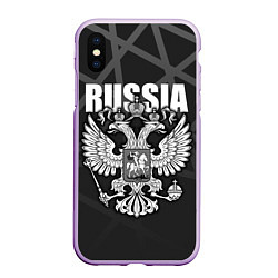 Чехол iPhone XS Max матовый Russia - герб РФ