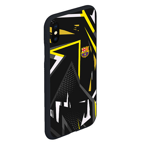 Чехол iPhone XS Max матовый ФК Барселона эмблема / 3D-Черный – фото 2