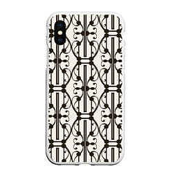 Чехол iPhone XS Max матовый Ветвистый паттерн, цвет: 3D-белый