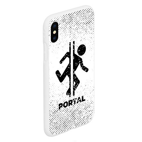 Чехол iPhone XS Max матовый Portal с потертостями на светлом фоне / 3D-Белый – фото 2