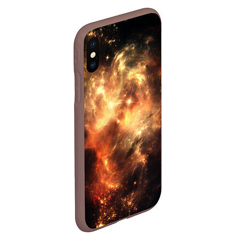 Чехол iPhone XS Max матовый Рождение галактики от Midjourney / 3D-Коричневый – фото 2