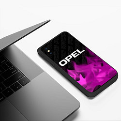 Чехол iPhone XS Max матовый Opel pro racing: символ сверху, цвет: 3D-черный — фото 2