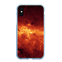 Чехол iPhone XS Max матовый Огненная галактика, цвет: 3D-голубой
