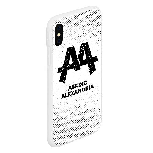 Чехол iPhone XS Max матовый Asking Alexandria с потертостями на светлом фоне / 3D-Белый – фото 2