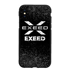 Чехол iPhone XS Max матовый Exeed с потертостями на темном фоне, цвет: 3D-черный