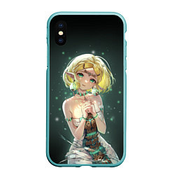 Чехол iPhone XS Max матовый Принцесса Зельда - Легенды о Зельде, цвет: 3D-мятный