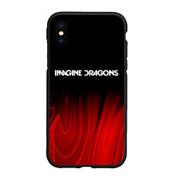 Чехол iPhone XS Max матовый Imagine Dragons red plasma, цвет: 3D-черный