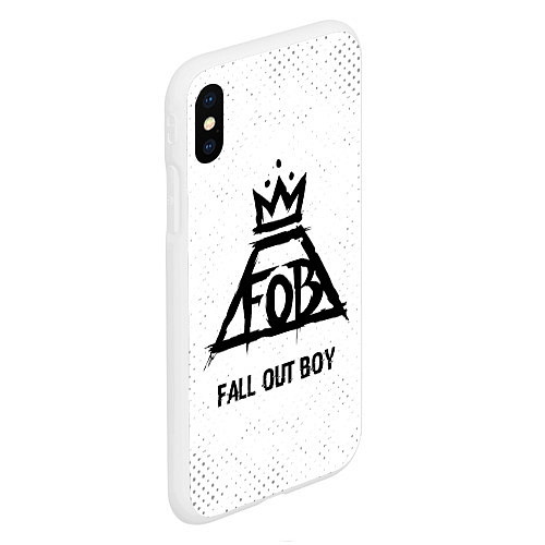 Чехол iPhone XS Max матовый Fall Out Boy glitch на светлом фоне / 3D-Белый – фото 2