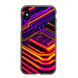 Чехол iPhone XS Max матовый Микрочип