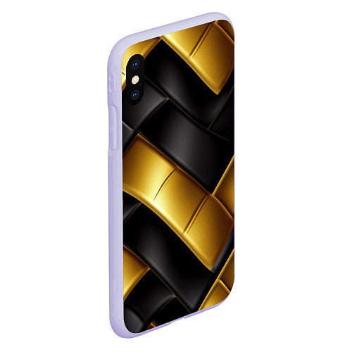 Чехол iPhone XS Max матовый Gold black luxury / 3D-Светло-сиреневый – фото 2