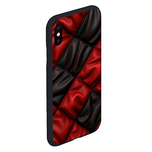 Чехол iPhone XS Max матовый Red black luxury / 3D-Черный – фото 2