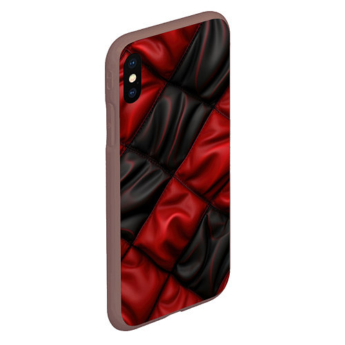 Чехол iPhone XS Max матовый Red black luxury / 3D-Коричневый – фото 2