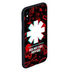 Чехол iPhone XS Max матовый Red Hot Chili Peppers rock glitch, цвет: 3D-черный — фото 2